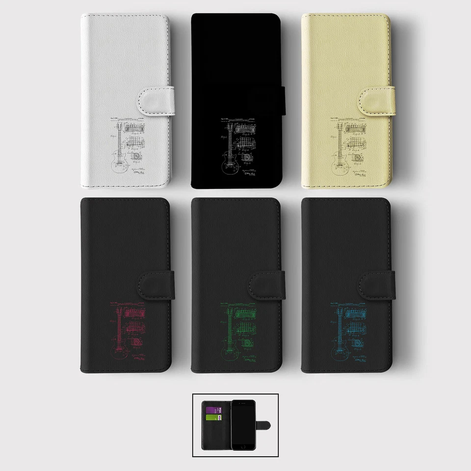 CASE FOR IPHONE 16 16E 15 14 12 SE PRO WALLET FLIP PHONE COVER ELECTRIC GUITAR - Image 1 of 1