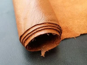 REED LEATHER HIDES - COW SKINS ORANGE COLOR 8 inches X 11 Inches - Picture 1 of 1