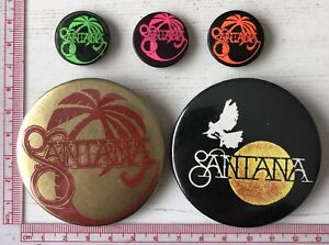 5x VTg Og Santana Pin Badges Lot  1970's Rock