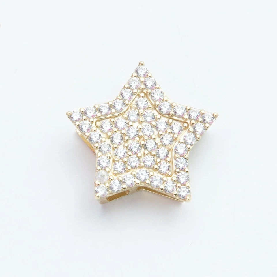 Colgante De Estrella Colorido Brillante De Oro Sólido De 10K Oro Amarillo - Imagen 1 de 4