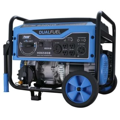 Pulsar 6,580-W Portable RV Ready Dual Fuel Gas Powered Generator with Wheel Kit - Image 1 of 4