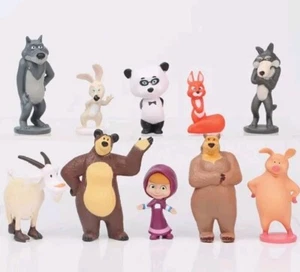 MASHA E ORSO 10PZ/SET ACTION FIGURES CARTOON ANIMATION STATUINE 4-7CM - Imagen 1 de 1