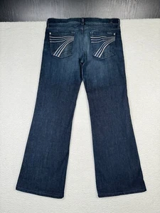 7 For All Mankind Dojo Jeans Women 30 fits 32x29 Blue Denim Wide Leg Bootcut - Imagen 1 de 14