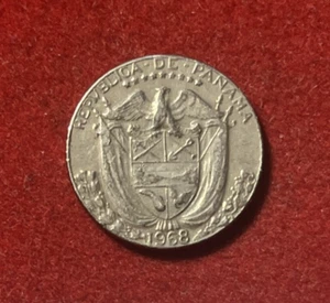 Panama 1/10 Balboa 1968 Copper-Nickel Clad Copper Coin KM#10 T6181 - Picture 1 of 2