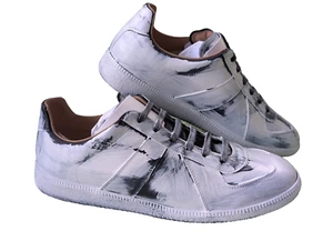 Maison Margiela Replica Paint Effect Sneakers Große 46 Farbe Weiß/Schwarz Neue - Bild 1 von 1