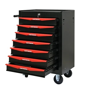 Steel Tool Storage Box Organizer Cabinet Rolling Metal Tool Chest with 7 Drawers - Picture 1 of 13