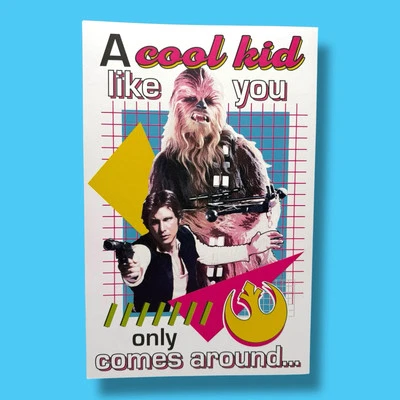 Tarjeta de cumpleaños Star Wars American Greetings Halcón Milenario Troquelado Disney Niño Foto 1 de 4