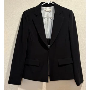 Alice + Olivia NWT Black Melina Hook & Eye Fitted Blazer Jacket Size S - Picture 1 of 7