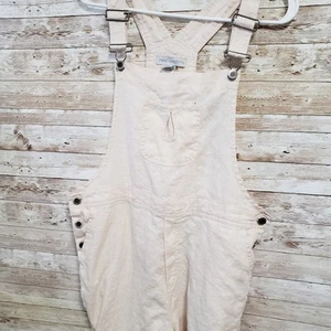 Real Comfort Vintage Marke 100 % Leinen cremefarben Latzhose Größe 10 SIEHE BILDER - Bild 1 von 7