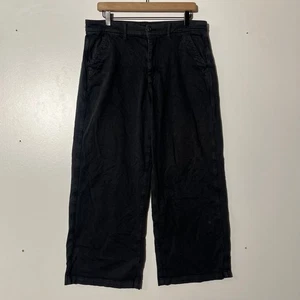 American Eagle Baggy Wide Leg Black Casual Comfy Pants Women's Size 14 Short - Picture 1 of 7