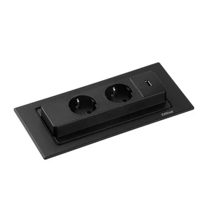 Schulte EVOline BackFlip 10.053 USB-A Charger enchufe empotrado negro mate - Imagen 1 de 12