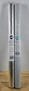 Wilton Cake Board Wrap Fanci-Foil Aluminum 20 in x 15 Ft Lot Of 2 Silver & White - Picture 1 of 5