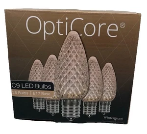 C9 LED Weihnachtsbeleuchtung bruchsicher Ersatzbirnen, OptiCore 25 Stück E-17 Sockel - Bild 1 von 4