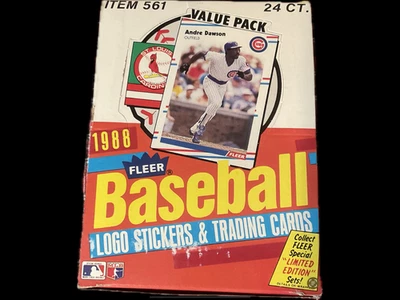 1988 Fleer Baseball Complete Cello  Box (24 Factory Sealed Cello Packs) - Image 1 of 4