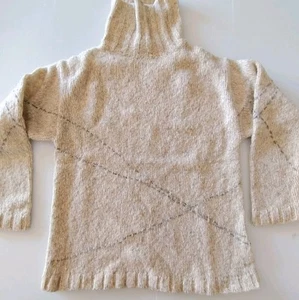 COUNTRY ROAD Fluffy Knit Jumper Sweater SZ XS Wool Cream Turtleneck Chunky - Picture 1 of 12