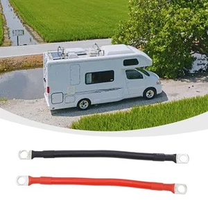 19CM 12v Battery joiner Connector Dc Wire 100 Amp Cable& lugs, red& black - Picture 1 of 15