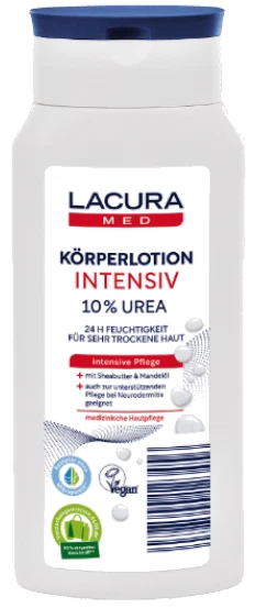 LACURA MED Körperlotion INTENSIV mit 10% Urea bei Neurodermitis geeignet 300ml