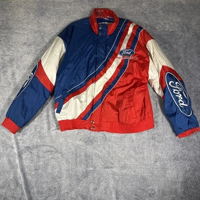 Chaqueta de bombardero Racing Champions Apparel vintage Ford Racing NASCAR para hombre XL RARA Foto 1 de 4