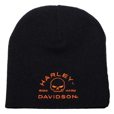 Harley-Davidson Men's Embroidered Zone Willie G Skull Acrylic Beanie Hat - Black - Image 1 of 2