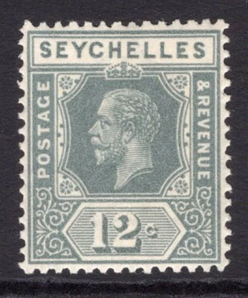 SEYCHELLES 1921-32 KGV TROQUEL DEFINITIVO I 12C GRE MUY FINO SIN MONTAR COMO NUEVO SG 107a Foto 1 de 1