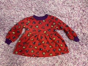 Vintage Okie Dokie Toddler Dress 4T Red Teddy Bear Print Classic Americana 90s - Picture 1 of 6