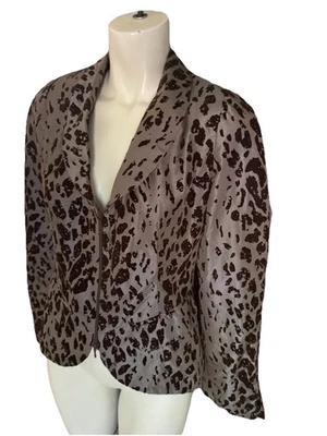 Chaqueta Blazer ANNE FONTAINE Virginie Estampado Leopardo Cremallera Noche Cóctel 40 6 Foto 1 de 4