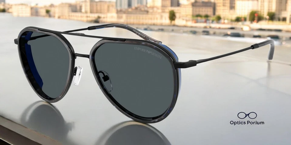 EMPORIO ARMANI EA2163 300180 Matte Black Dark Grey 56 mm Men's Sunglasses - Image 1 of 1