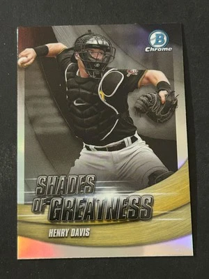 2022 Bowman Chrome #SG-3 Henry Davis Shades of Greatness Pittsburgh Pirates - Image 1 of 2