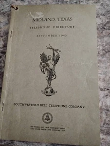 Sehr seltenes altes Midland Texas Telefonbuch von 1943 - Bild 1 von 10