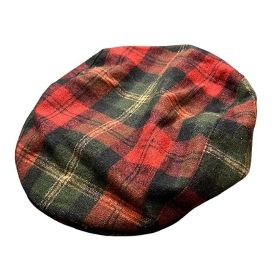 Gorra de periodista Woolrich vintage para hombre sombrero lana nailon talla mediana roja a cuadros hecha en EE. UU. Foto 1 de 4
