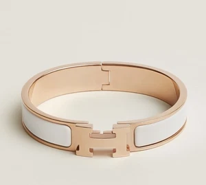 Hermès Clic H Bangle Blanc Rose Gold - Picture 1 of 4