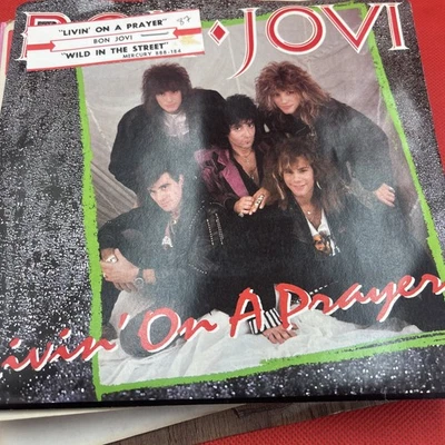 Bon Jovi Lot of 45s 7" Singles Bad Medicine Wanted Dead Or Alive - Image 1 of 4