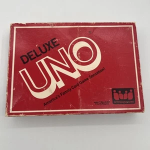 Vintage Uno Deluxe Edition Classic Card Game 1983 Hasbro Complete Set W/Pencil - Picture 1 of 9