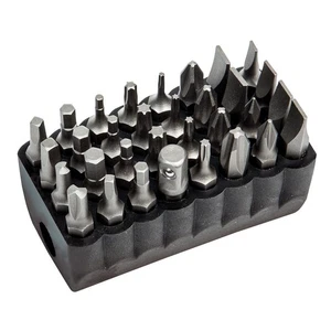 Klein Tools 32 Piece Standard Tip Bit Set With Pvc Storage Block And Adaptor - Picture 1 of 5