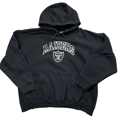 Sudadera con capucha negra bordada Y2K Raiders talla XL XNT estampado en el pecho Foto 1 de 4