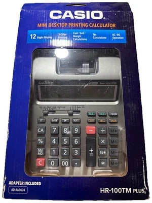 Casio HR-100TM PLUS Mini Desktop Printing Business Calculator - Brand New in Box - Image 1 of 4