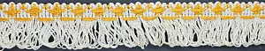 1&1/2" Elfenbein & Gold Schleife Fransen Stoff Borte 14 Yards Polster Borte - Bild 1 von 1