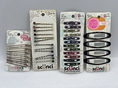 Scunci Hair Accessories Assorted (LOT of 4) 34 Pieces Snap Clips Bobby Pins - Image 1 of 4