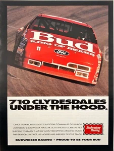 1994 Budweiser Racing NASCAR Bill Elliot #11 Man Cave Vintage Print Ad - Bild 1 von 6