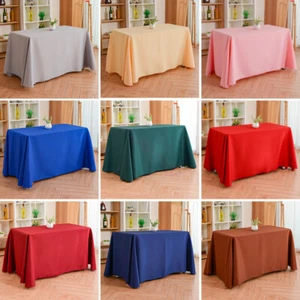 Rectangle Tablecloth Polyester Table Cloth Cover Decorative Dining Parties Event - Picture 1 of 39