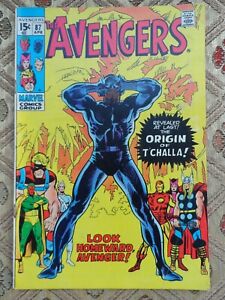 AVENGERS #87 Marvel - April 1971 ORIGIN of BLACK PANTHER Marvel Comics MCU 1970s