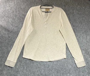 Lucky Brand Shirt Mens Large Off White Henley Long Sleeve Everyday Casual - Picture 1 of 10