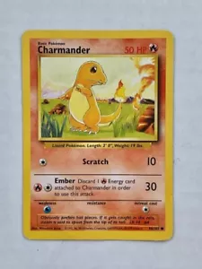 Charmander 46/102 1. Auflage schattenloses Basisset Pokémonkarte SELTEN Sammler - Bild 1 von 4