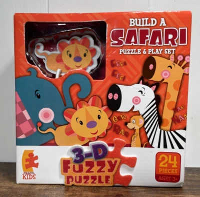 Build A Safari 3D Fuzzy Jigsaw Puzzle, 24 Piece Puzzle By Ceaco - Image 1 of 4