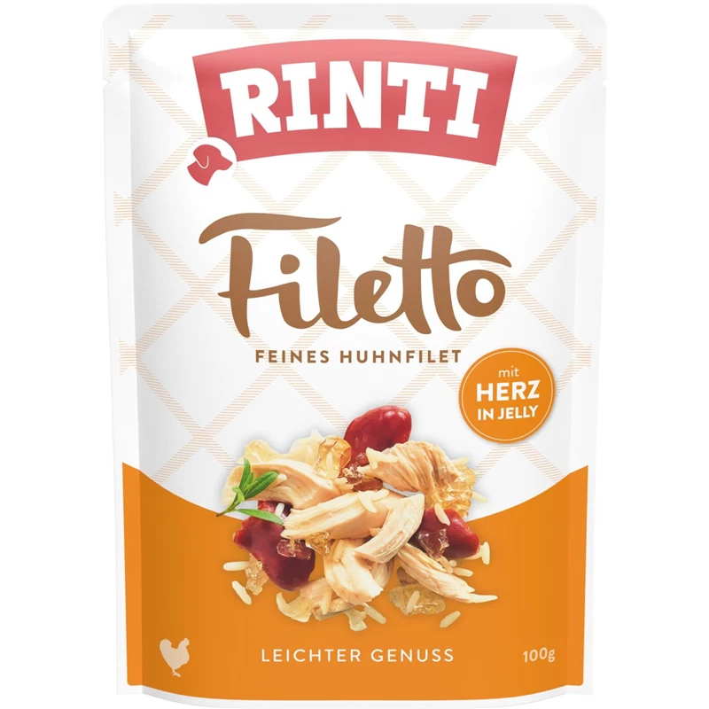 24 X Rinti FILETTO Jelly Huhn & Hühnerherz 100g