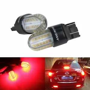 2x Red T20 7443 580 582 W21/5W COB LED Sidelight Tail Stop Brake Light Lamp Bulb - Picture 1 of 12