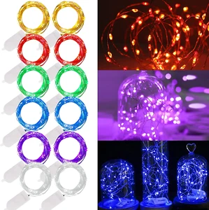 12 Pack Battery Operated Fairy Lights, 6.5Ft 20 LED Mini String Lights, Multicol - Picture 1 of 12