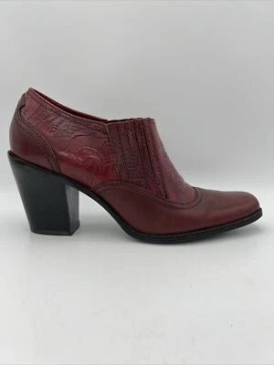 Antonio Melani Botas Mujer 8.5M Rojo Estampado Cuero Botines Sin Cordones Zapatos Foto 1 de 4