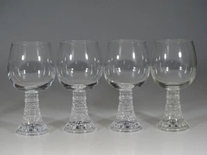 Juego de 4 copas de vino grandes de cristal alemanas vintage tallos moldeados c.1965 - Imagen 1 de 6