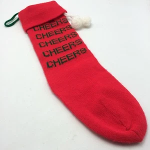 Calza Natalizia Vintage Maglia Rossa con Pom Pom Cheers Cheers Cheers 17” - Nome Sotto Polsino - Foto 1 di 5